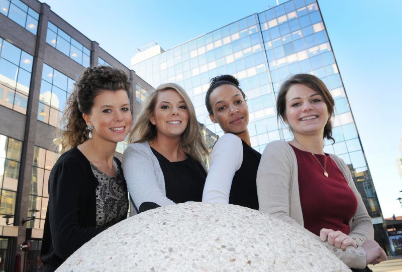 Left to right: Bethany Ridge, Gemma Butler, Alex Carr and Grace Newman - Cushman & Wakefield's new intake