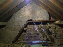 Party wall from inside roof