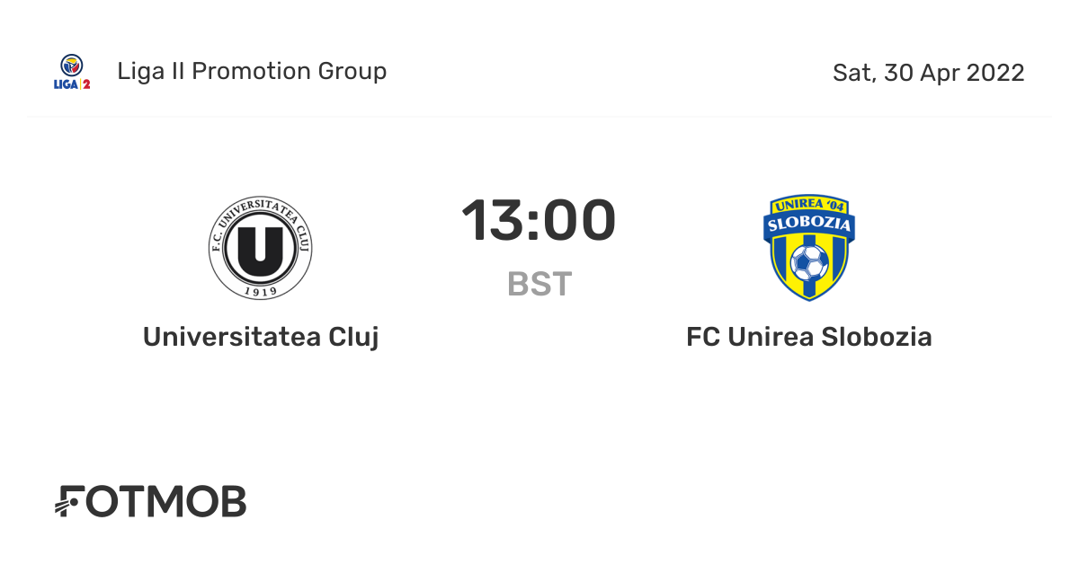 U Cluj Takes on Unirea Slobozia: A Crucial Encounter