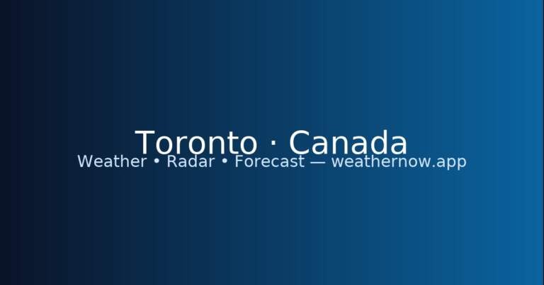 Latest Toronto Weather Forecast and Updates