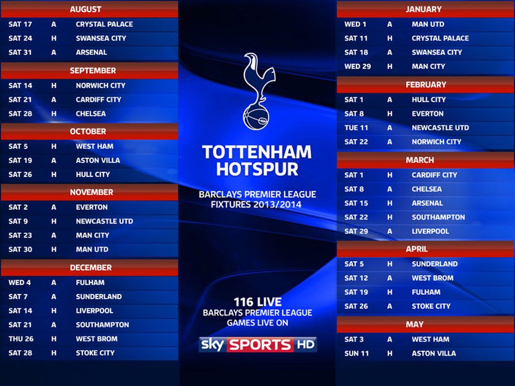 Latest Tottenham Fixtures for the 2023 Season