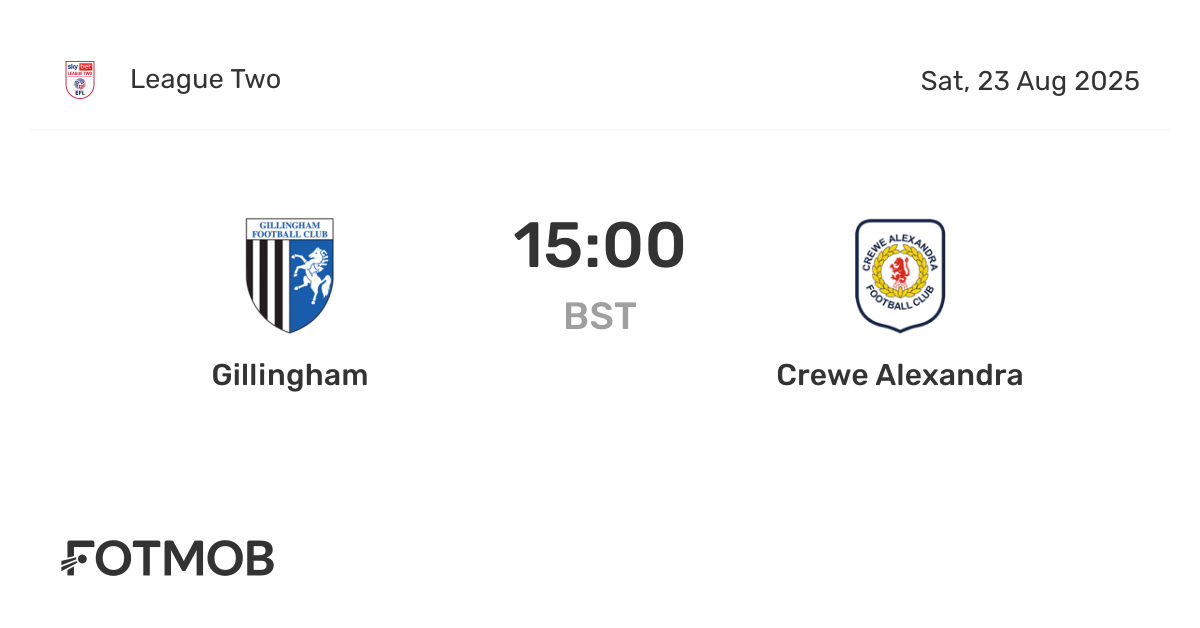 Crewe Alexandra vs Gillingham: A Clash of League Rivals