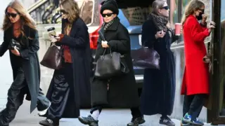 Winter Fashion Tips from Mary Kate and Ashley: Layering and Sneakers