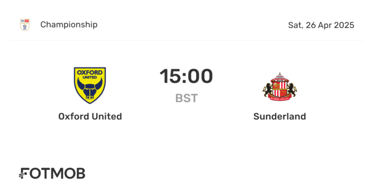 Oxford United vs Sunderland: Match Overview and Highlights