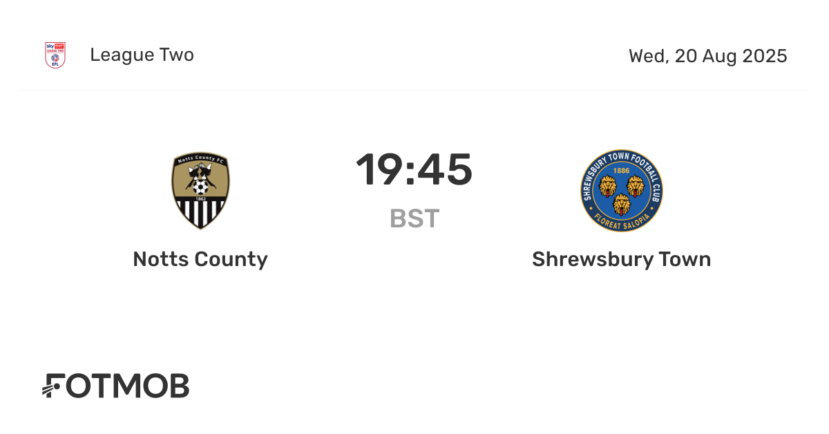 Shrewsbury vs Notts County: Anticipating the Fixture