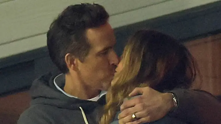 Blake lively shares a passionate moment at wrexham match