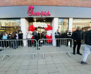 Chick fil a opens in Kingston upon Thames amid protests