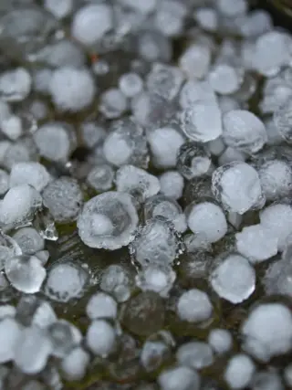 Hailstones Cause Damage in Cozad, Nebraska