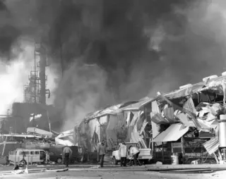 Oil refinery fire: Port Arthur, Texas:  at Valero Refinery