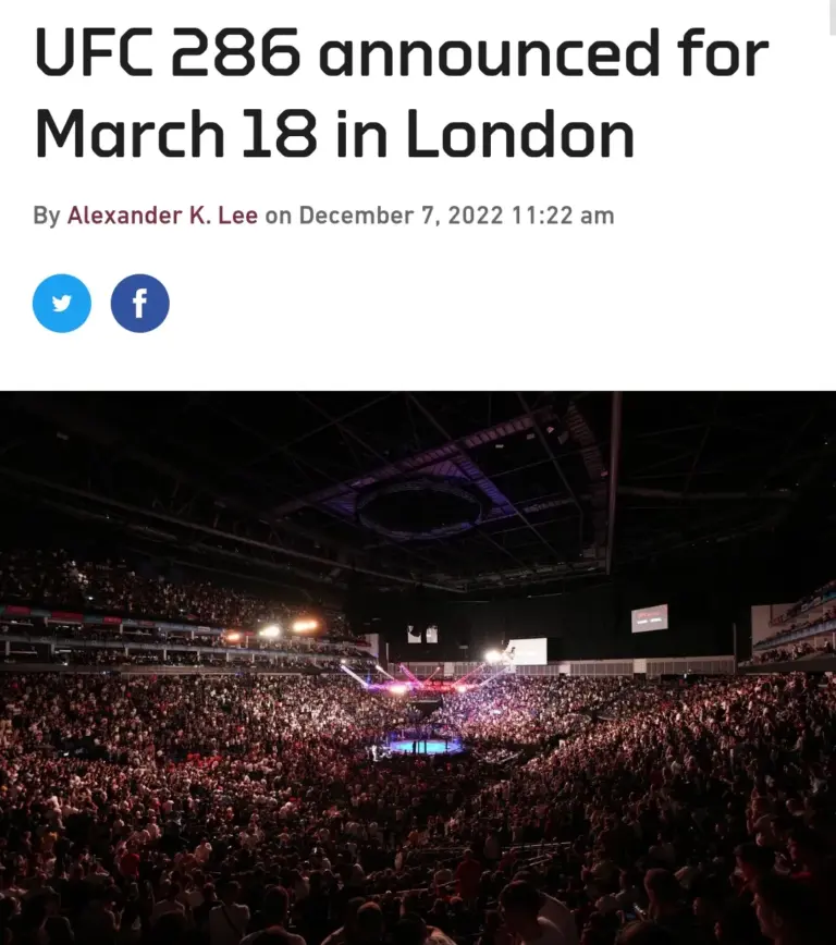 UFC London: Exciting Developments at the O2 Arena