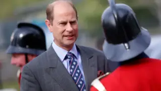 Prince Edward, Duke of Edinburgh, Attends Easter Service with Son