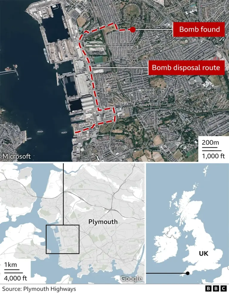 Plymouth bomb detonated safely after evacuation