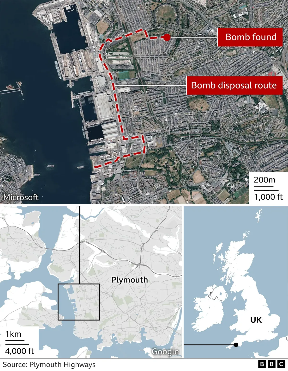 Plymouth bomb detonated safely after evacuation