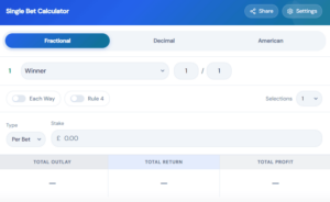 Single bet calculator guide: odds and returns