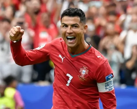 Cristiano Ronaldo scores for Portugal against Uzbekistan