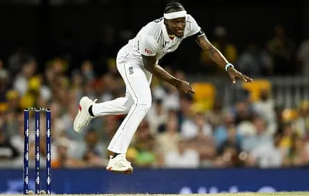 Jofra Archer in action for England during the Ashes series in Australia last winter.
