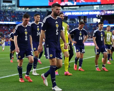 Grant Hanley and Scotland show their disappointment after the World Cup defeat by Morocco.