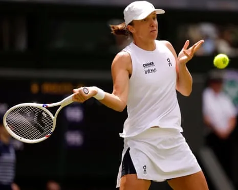 Defending champion Iga Swiatek is in action on Centre Court against Taylor Townsend.