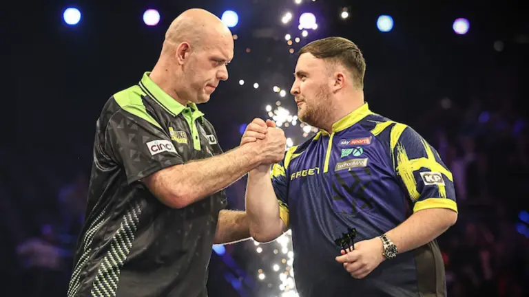 Blackpool: Luke Littler achieves nine-darter in World Matchplay victory over Nathan Aspinall