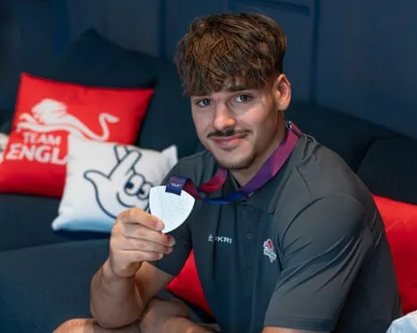 Gabriel Langton with his silver medal