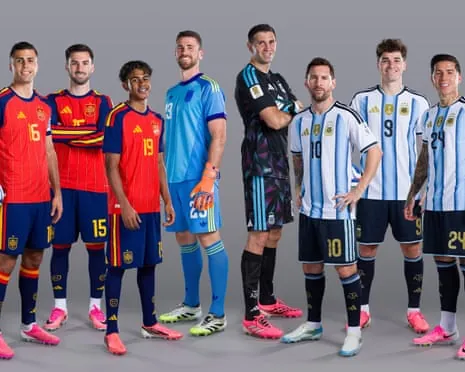 Spain and Argentina players