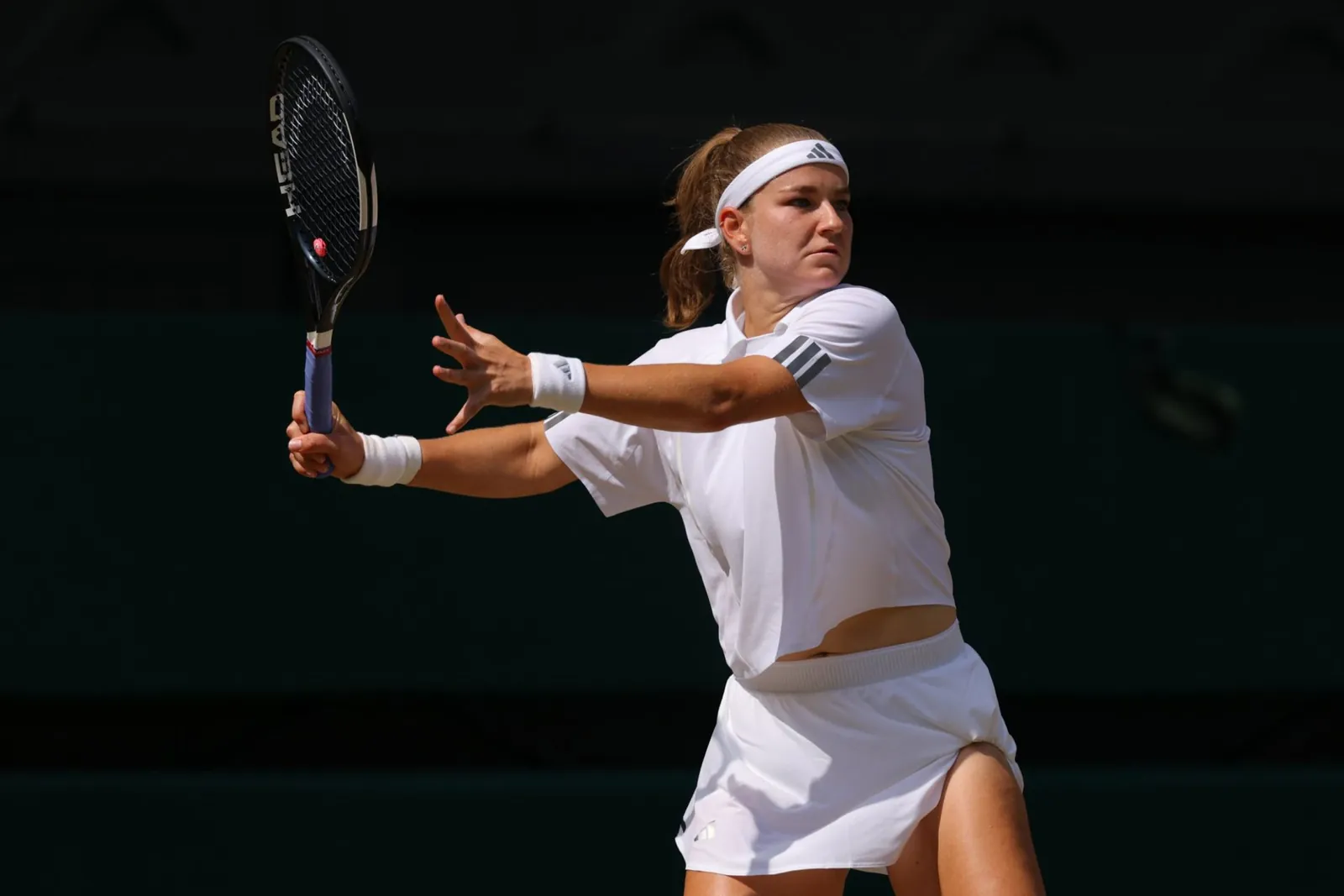 LONDON, ENGLAND - JULY 9: Karolina Muchova (CZE) against Coco Gauff (USA) on day eleven of The Championships Wimbledon 2026 at All England Lawn Tennis and Croquet Club on July 9, 2026 in London, England. (Photo by Shaun Brooks - CameraSport via Getty Images)
