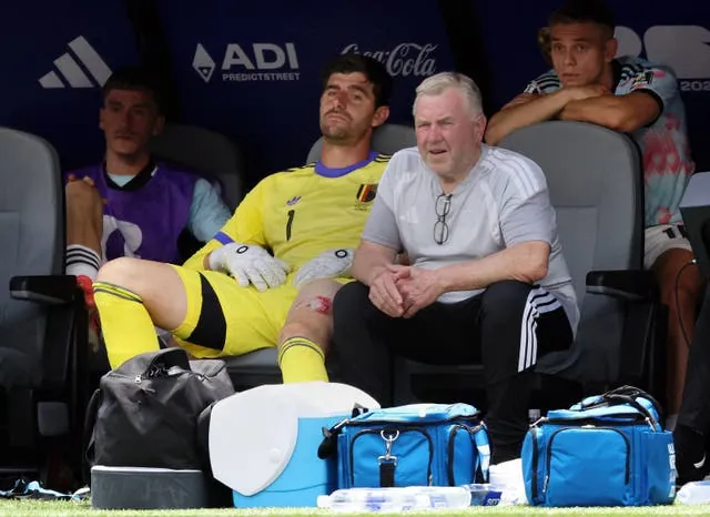 Thibaut Courtois was forced off with injury against Spain